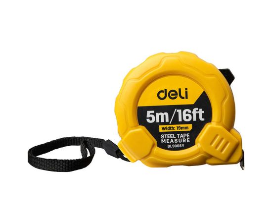 Steel Measuring Tape 5m/19mm Deli Tools EDL9005Y (yellow)