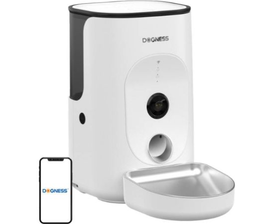 Dogness F15 WiFi 4L smart food dispenser with camera with stainless steel container (white)