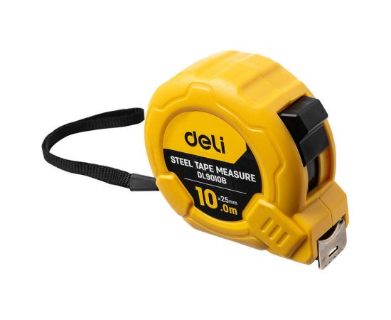 Steel Measuring Tape 10m/25mm Deli Tools EDL9010B (yellow)