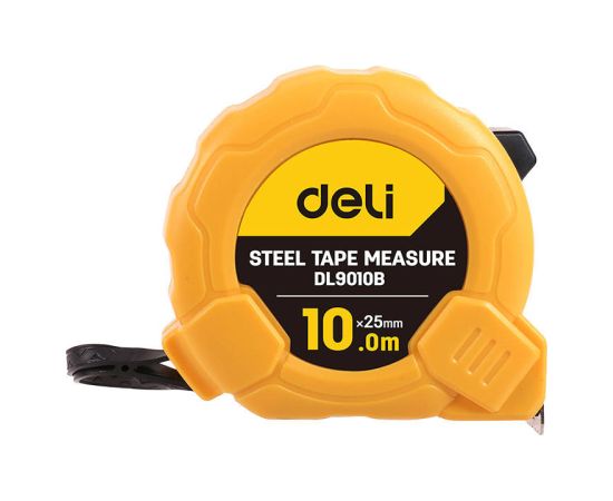 Steel Measuring Tape 10m/25mm Deli Tools EDL9010B (yellow)
