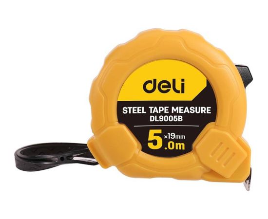 Steel Measuring Tape 5m/19mm Deli Tools EDL9005B (yellow)
