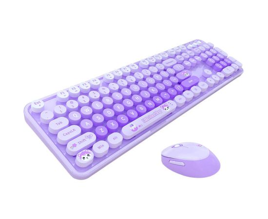 MOFII Sweet New 2.4G Wireless Keyboard + Mouse Set (Purple)