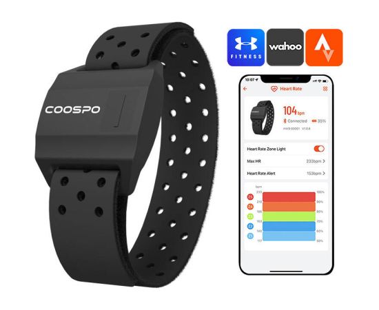 Armband Heart Rate Monitor Coospo HW706 compatibile with Strava , wahooo, mapmyfitness etc.