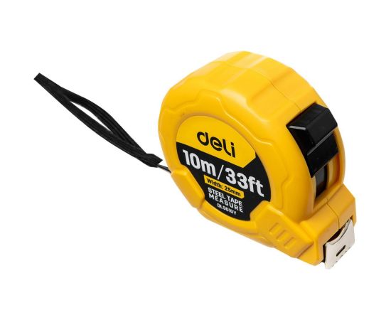 Steel Measuring Tape 10m/25mm Deli Tools EDL9010Y (yellow)