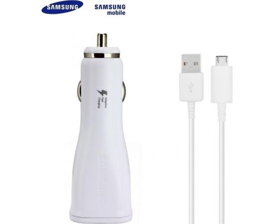 Samsung EP-LN915UBE 12 / 24V 2A Quick Charge Автомобильная Зарядка + Micro USB Кабель белый (EU Blister)