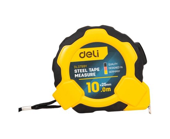 Steel Measuring Tape 10m/25mm Deli Tools EDL3799Y (yellow)