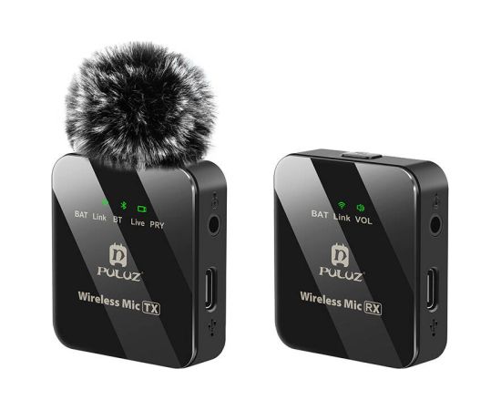 Wireless Lavalier Microphone PULUZ 1 TX + 1 RX
