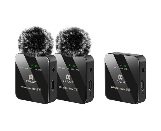 Wireless Lavalier Microphone PULUZ 2 TX + 1 RX