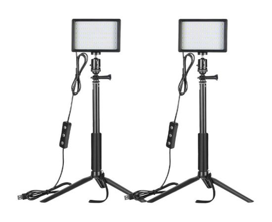 Kit Neewer ZC-10S two lamps LED + filters + tripods Foto studijai
