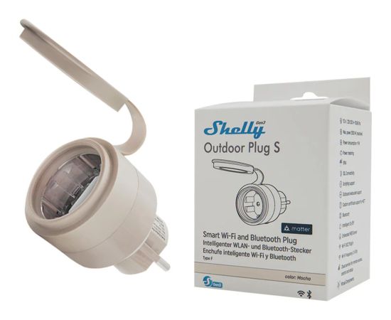Shelly Plug S MTR Gen3 IP44 12A smart outdoor outlet