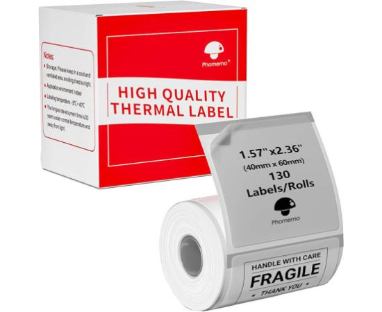 Phomemo sticker labels 40x60mm, 130 pcs. (transparent)