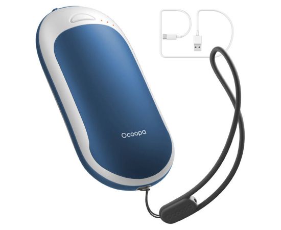 Ocoopa HotPal PD 5000 mAh hand warmer with powerbank function, USB-C white-blue
