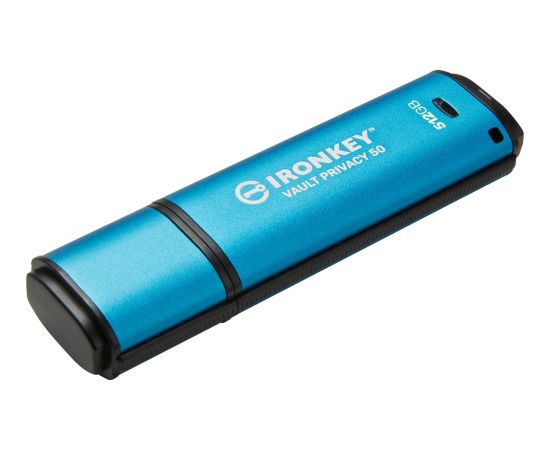 Kingston IronKey Vault Privacy 50 512 GB USB stick (light blue/black, USB-A 3.2 Gen 1)