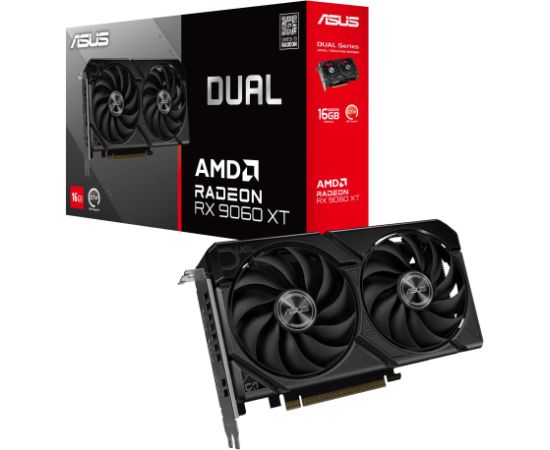 Graphics Card ASUS AMD Radeon RX 9060 XT 16 GB GDDR6 128 bit PCIE 5.0 16x Dual Slot Fansink DUAL-RX9060XT-16G