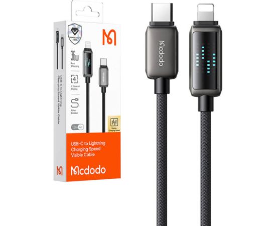 Mcdodo CA-2630 USB-C to Lightning cable, 36W, LED display, 1.2m