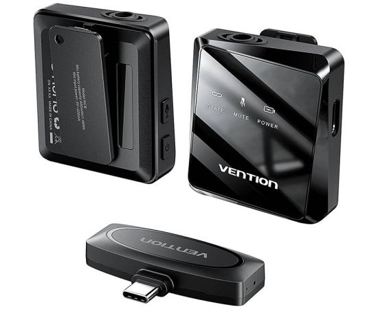 Wireless microphone x2 Vention NCBB0 USB-C (black)