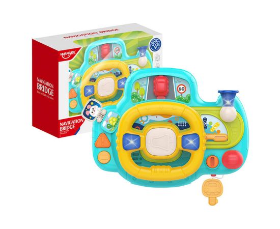 Interactive steering wheel for children (blue) Huanger HE0541