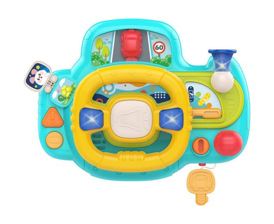 Interactive steering wheel for children (blue) Huanger HE0541
