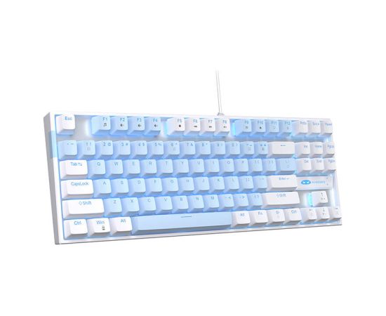MageGee MK-STAR wired keyboard (white and blue)