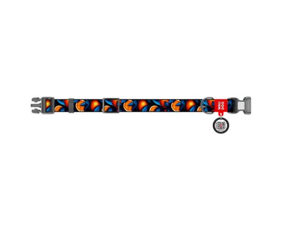 Waudog "Oranges" nylon dog collar with QR code, size L