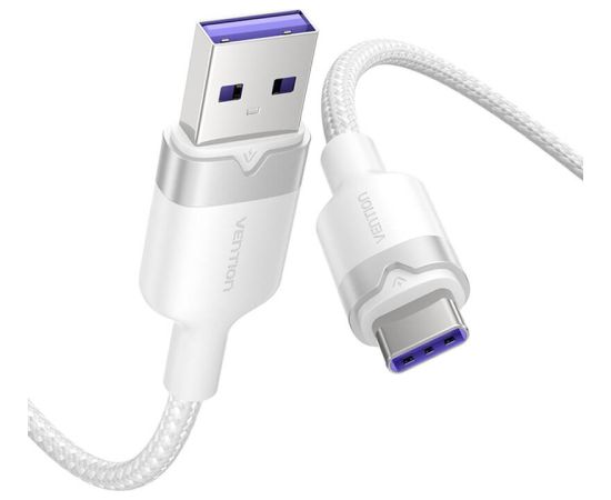USB 2.0 A to USB-C 6A Vention CTOWF 1M cable (white)