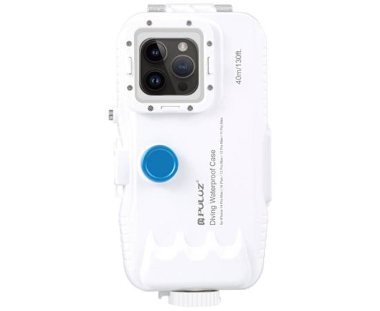 Plastic waterproof phone case Puluz for iPhone 14 Plus/Pro Max/13 Pro Max/12 Pro Max/11 Pro Max (white)