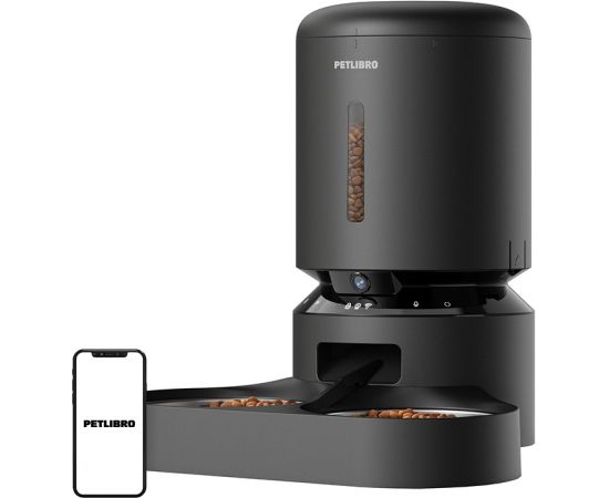 Petlibro Granary camera kama dispenser with double bowl, 5L (black)