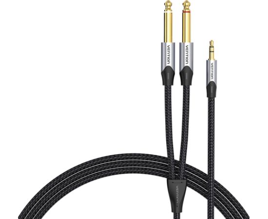 Audio cable mini jack 3.5mm to 2x jack 6.35mm male Vention BARHK 8m