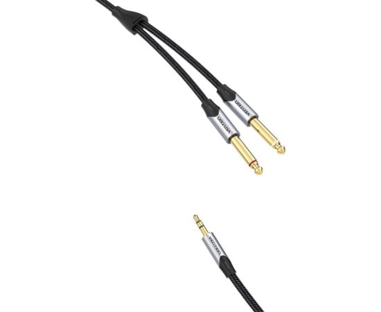 Audio cable mini jack 3.5mm to 2x jack 6.35mm male Vention BARHK 8m