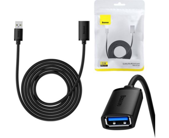 USB 3.0 Extension cable Baseus male to female, AirJoy Series, 3m (black)
