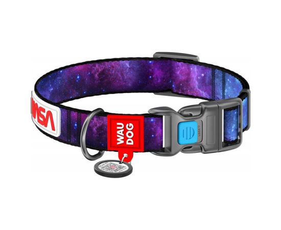 Waudog "NASA21" nylon dog collar with QR code, size M, width 20 mm