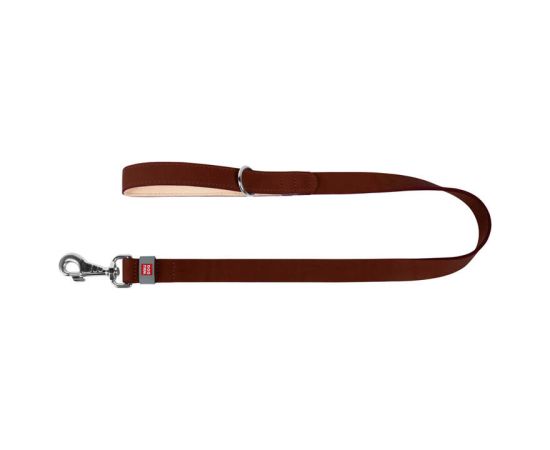 WAUDOG natural leather dog leash 14 mm wide, 122 cm long brown