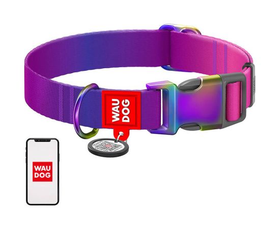 Nylon dog collar with QR code WAUDOG 15 mm wide, 25-35 cm long purple Citas preces Nylon dog collar with QR code WAUDOG 15 mm wide, 25-35 cm long purple Citas preces