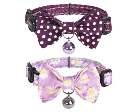 Collar set Dogness for cats 2 pcs (Calamus Purple/Polka Dot Purple)