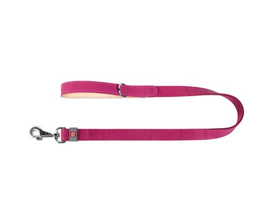 WAUDOG natural leather dog leash 20 mm wide, 122 cm long pink