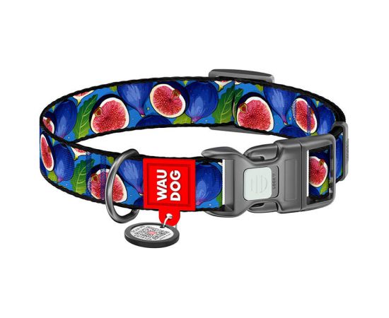 Waudog "Fig" nylon dog collar with QR code, size XL Citas preces Waudog "Fig" nylon dog collar with QR code, size XL Citas preces