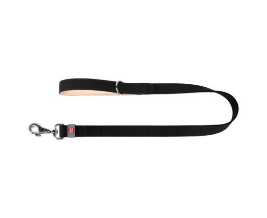WAUDOG natural leather dog leash 20 mm wide, 122 cm long Black
