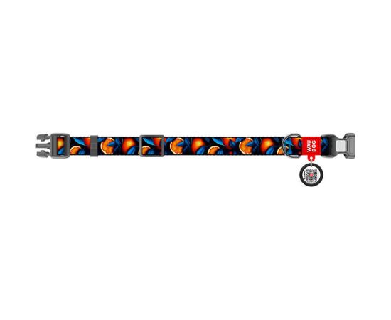Waudog "Oranges" nylon dog collar with QR code, size XL