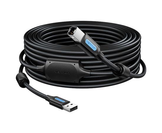 USB 2.0 A to USB-B cable with ferrite core Vention COQBL 2A 10m Black PVC