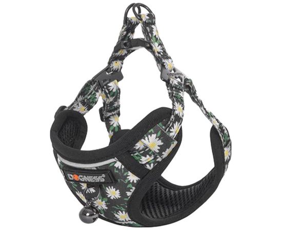 Cat set Dogness harness and leash (Daisy Black)