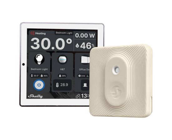 Set Shelly Wall Display Control Panel (white) + BLU H&T Ivory