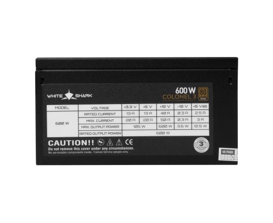 White Shark GPSU-B600S Colonel-3 600W 80+ Bronze FullModular