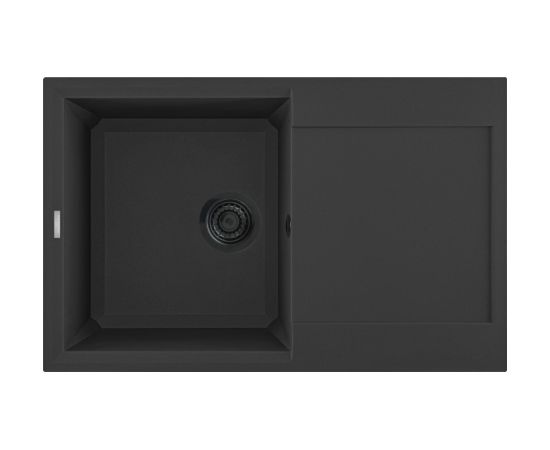 Reginox virtuves izlietne Bari 10, viena bļoda ar plauktu, 790x500 mm, nero black