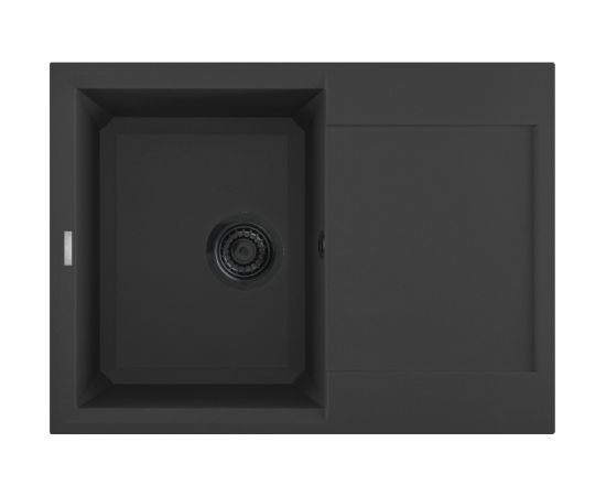Reginox virtuves izlietne Bari 5, viena bļoda ar plauktu, 680x500 mm, nero black