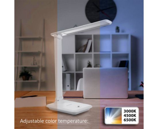 Maclean MCE614W Dimmable LED Desk Lamp Adjustable Folding 9W IP20 3000K 4500K 6500K