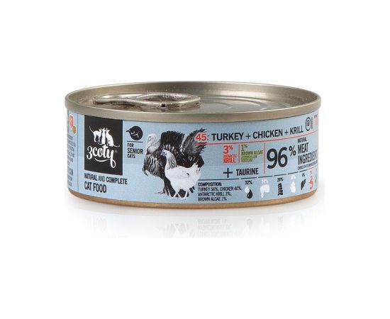 3COTY Turkey with chicken and krill Senior - wet cat food - 80g Kaķu konservi