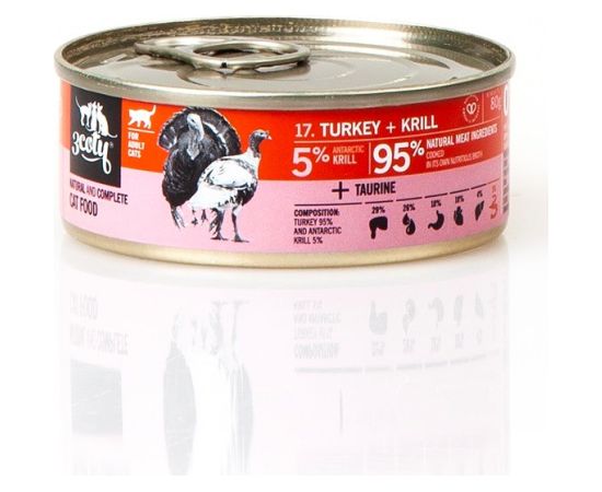 3COTY Turkey with krill - wet cat food - 80g Kaķu konservi