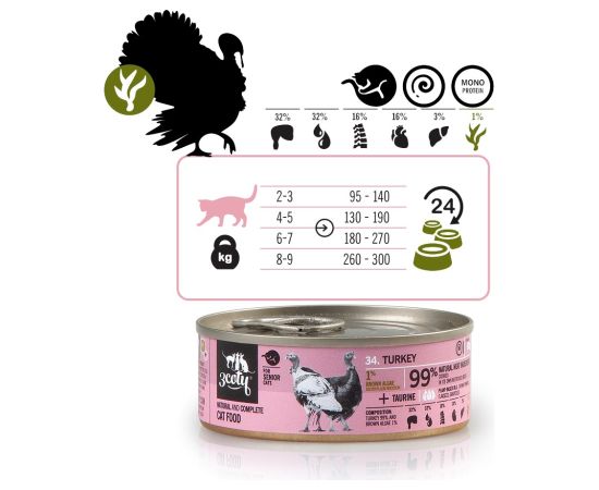3COTY Turkey Senior - wet cat food - 80g