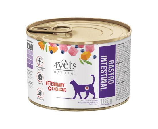 4VETS Natural Gastro Intestinal Cat - wet cat food - 185 g
