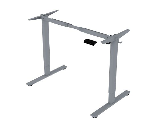 Rakstāmgalds ERGO FIT ar 1 motoru 120x68xH71,5-116cm, melns/sudrabaini pelēks